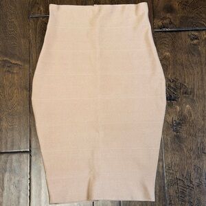 bebe Classic Beige Pencil Skirt